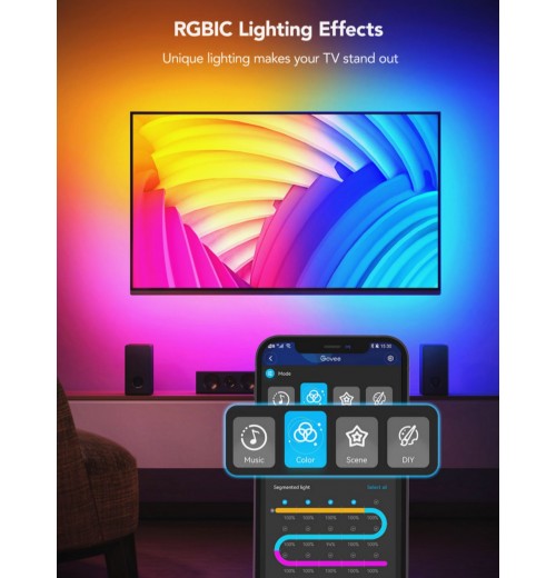 RGBIC Neon TV Backlight for Immersive Television Viewing